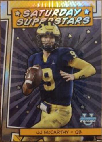 JJ McCarthy #SS-3 Football Cards 2023 Bowman Chrome University Saturday Superstars