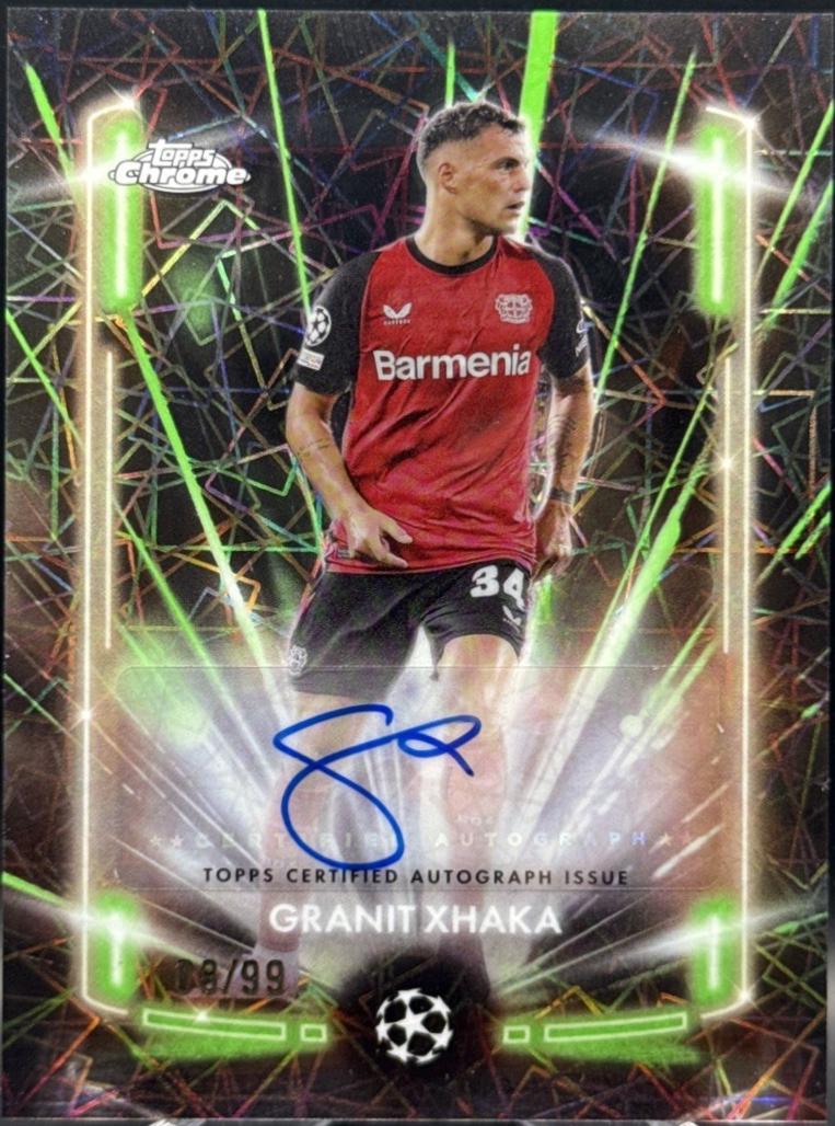 Granit Xhaka #BLA-GX 2024 Topps Chrome UEFA Black Lazer Autograph