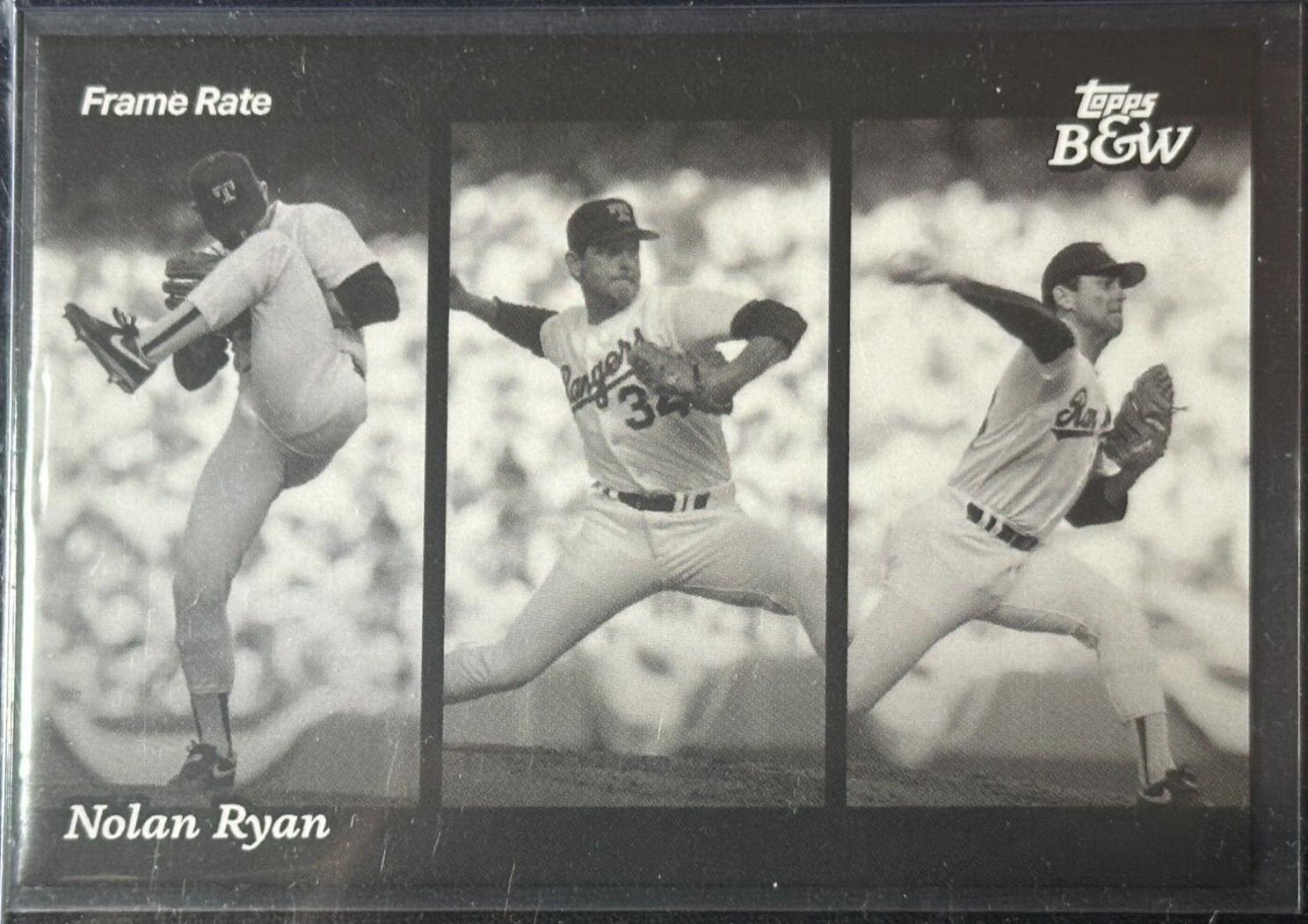 Nolan Ryan #FR7 Baseball Cards 2023 Topps Black and White Frame Rate