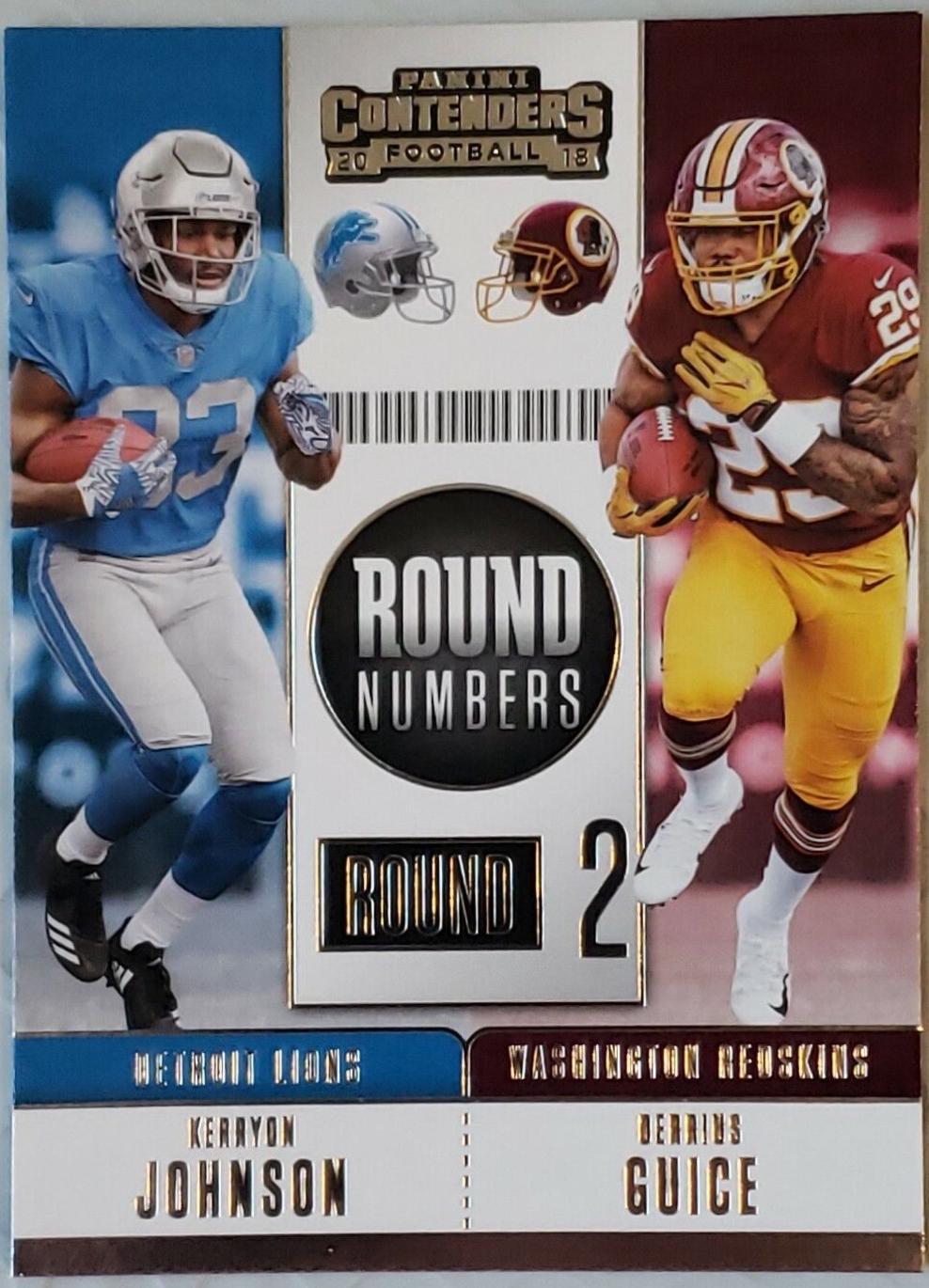 Kerryon Johnson / Derrius Guice #RNA-JG Football Cards 2018 Panini Contenders Round Numbers