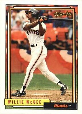 Willie McGee #65 Baseball Cards 1992 O Pee Chee