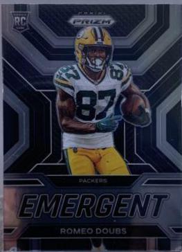 Romeo Doubs #E-14 Football Cards 2022 Panini Prizm Emergent