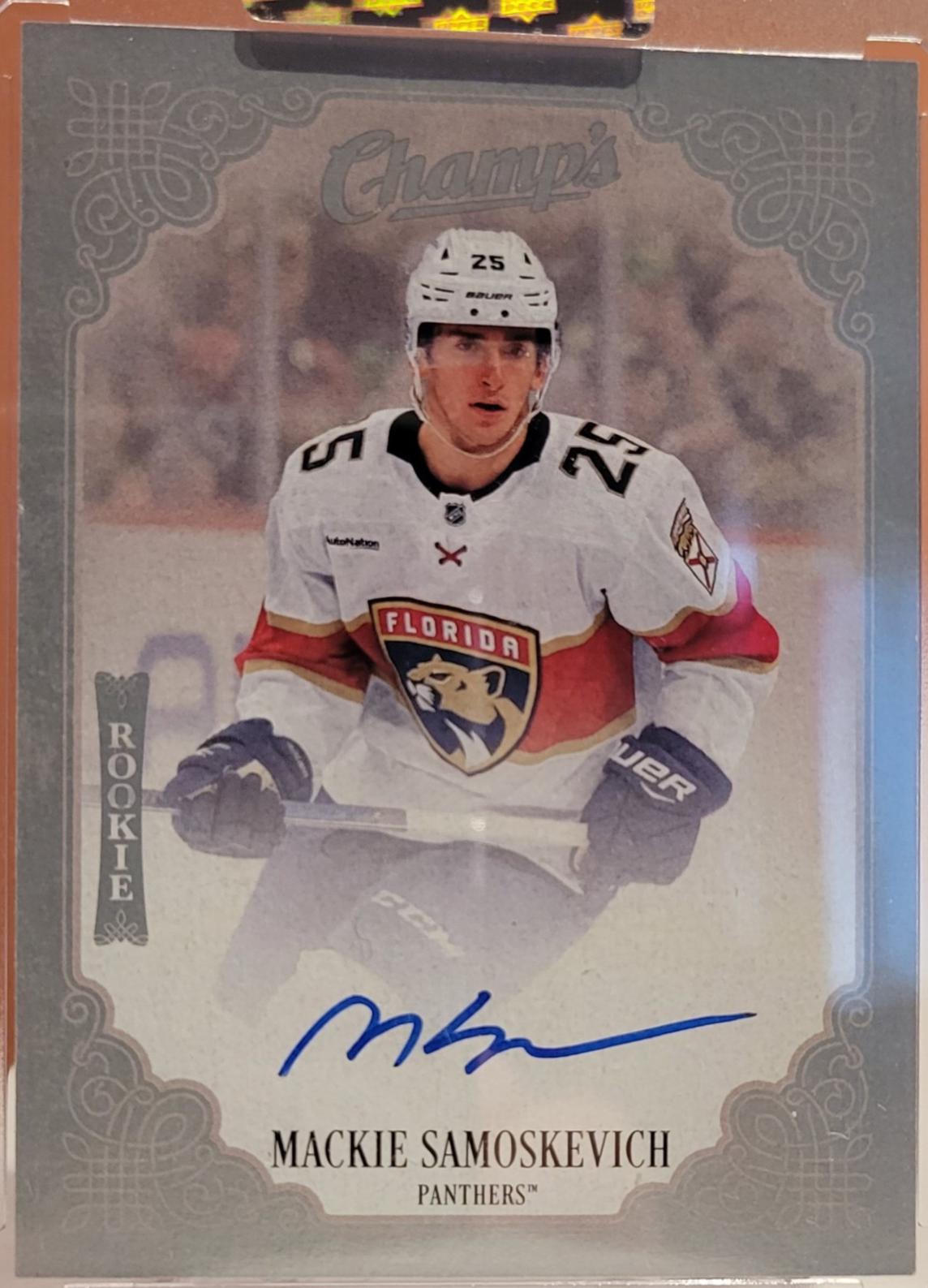 Mackie Samoskevich #C-SA Hockey Cards 2023 Upper Deck Clear Cut Champs Auto