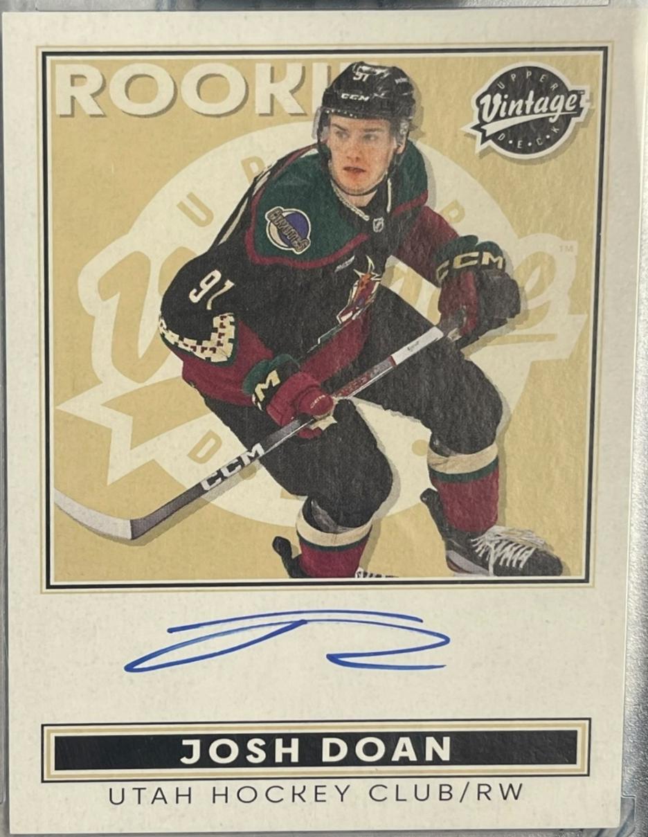 Josh Doan #VA-DO 2024 Upper Deck Clear Cut Vintage Autograph Hockey
