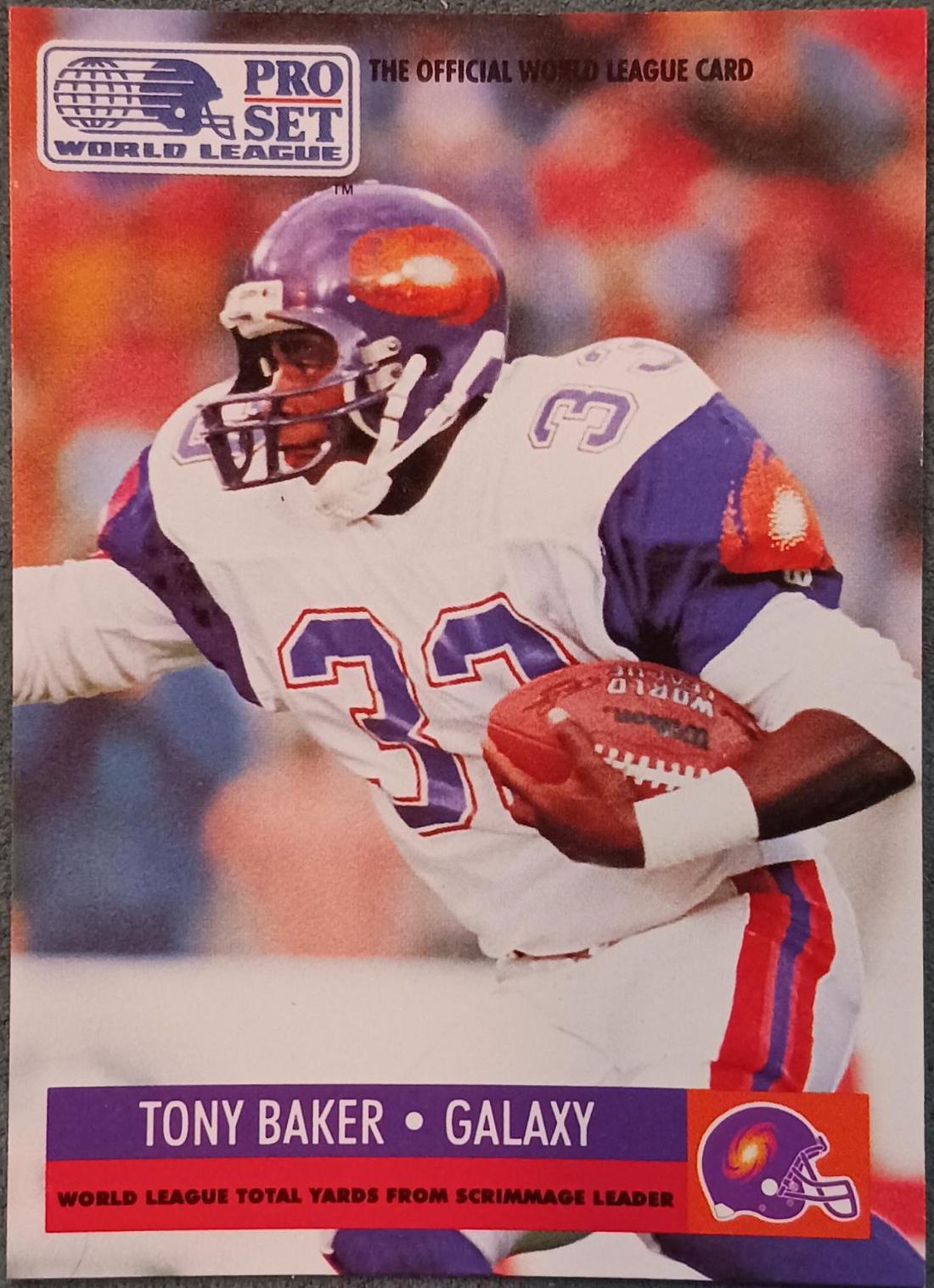 Tony Baker #23 Football Cards 1991 Pro Set Wlaf