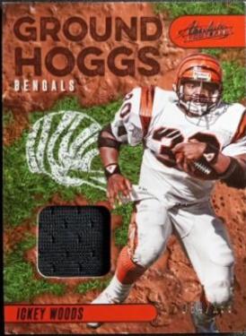 Ickey Woods #GH-20 Football Cards 2023 Panini Absolute Ground Hoggs Materials