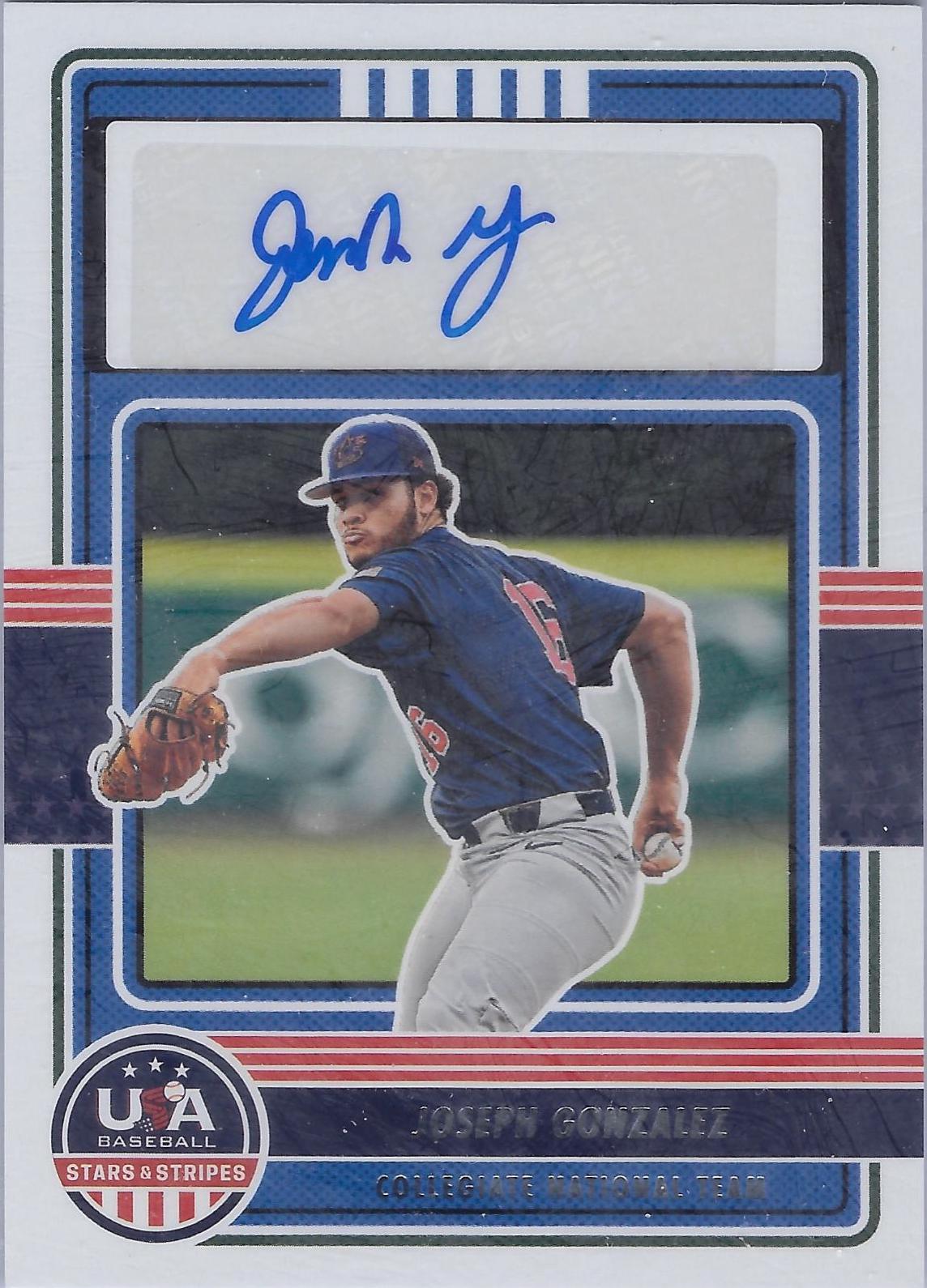 Joseph Gonzalez #CNTS-JG Baseball Cards 2023 Panini Stars & Stripes USA Collegiate National Team Signatures
