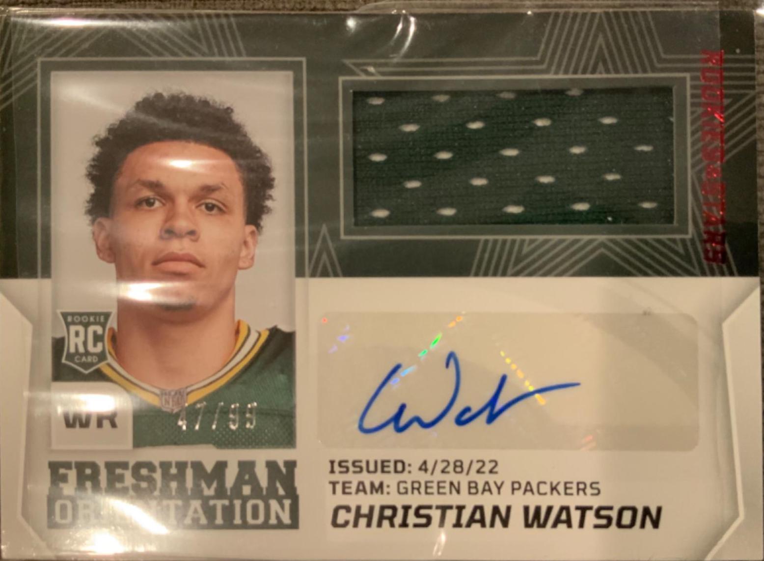 Christian Watson #FO-CW Football Cards 2022 Panini Rookies & Stars Freshman Orientation