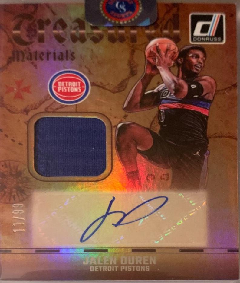 Jalen Duren #TMS-JDP Basketball Cards 2024 Panini Donruss Treasured Materials Signature