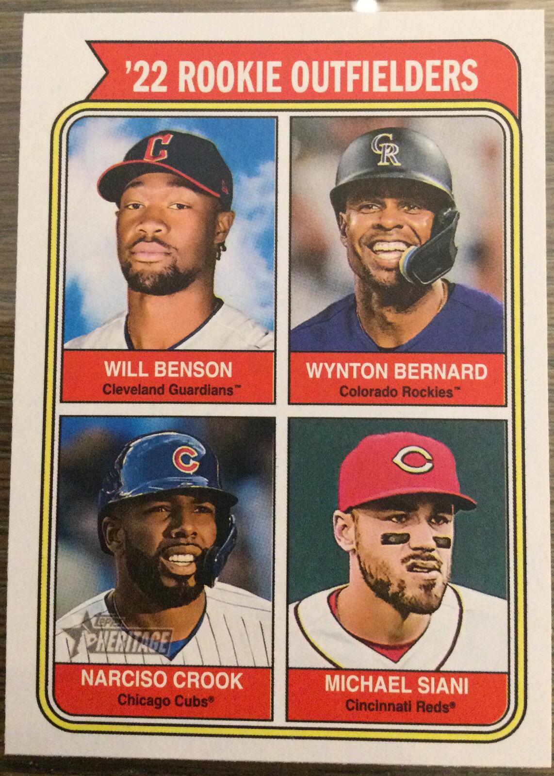 Will Benson, Wynton Bernard, Narciso Crook, Michael Siani #494 Baseball Cards 2023 Topps Heritage