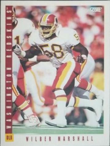 Wilber Marshall #30 Football Cards 1993 Panini Score