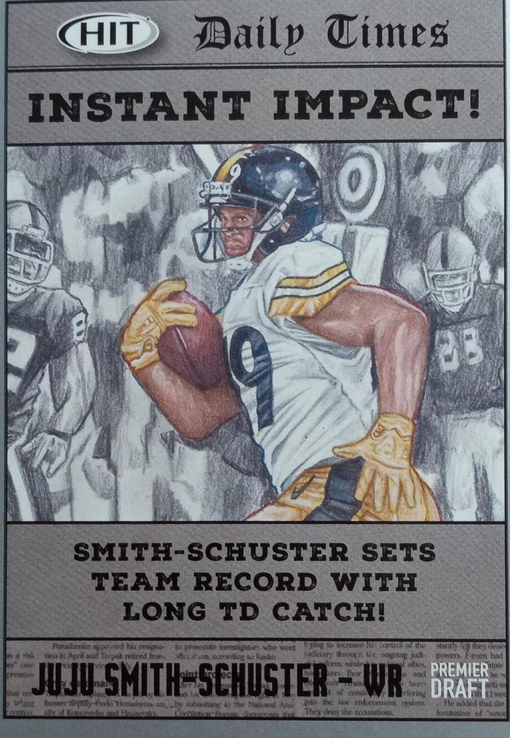 Juju Smith Schuster instant impact hit #61 Football Cards 2018 Sage Hit Premier Draft