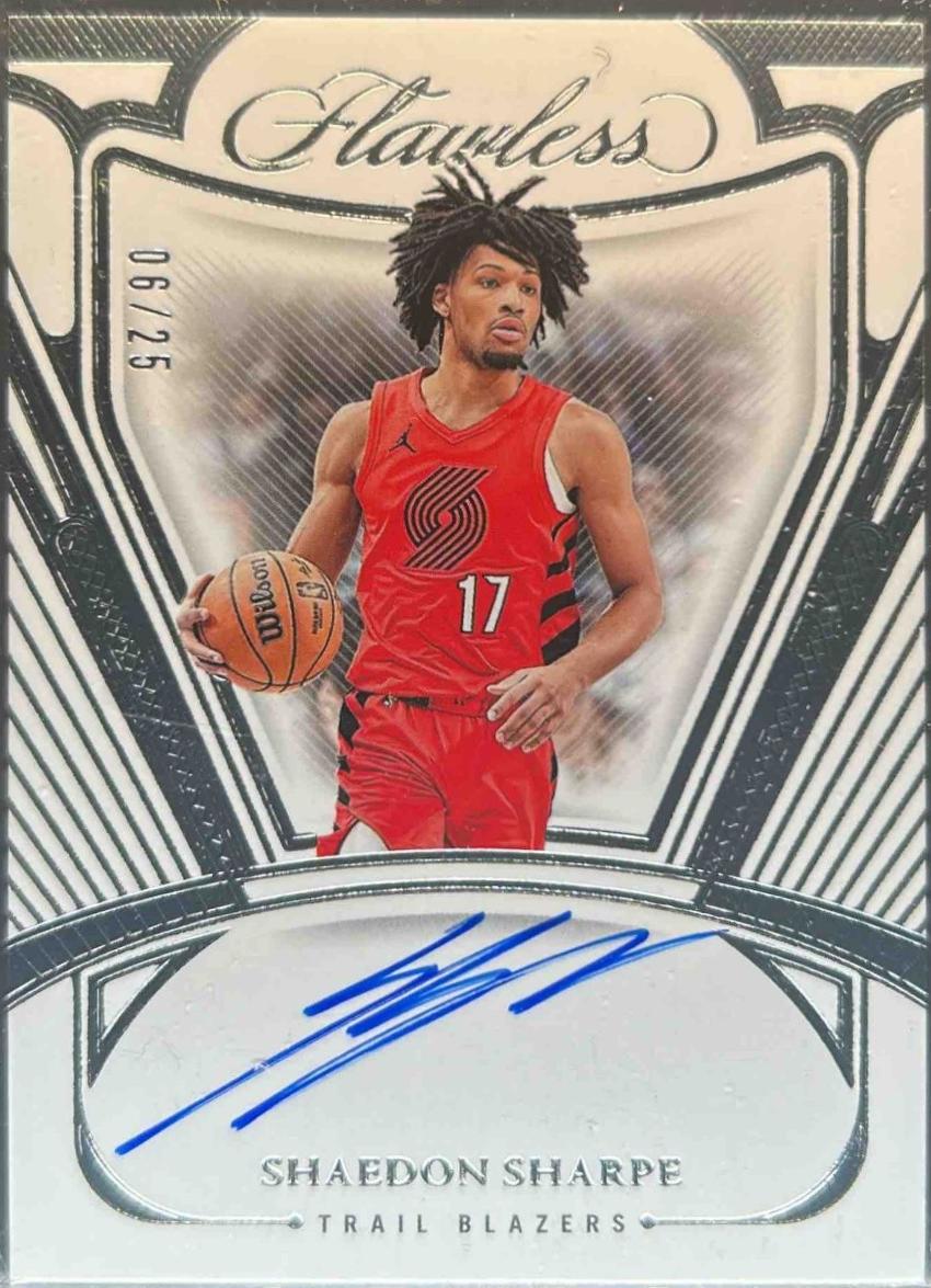 Shaedon Sharpe #8 Basketball Cards 2023 Panini Flawless Autograph