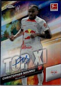 Christopher Nkunku [Autograph] #XIA-CN Soccer Cards 2022 Topps Chrome Bundesliga Top XI