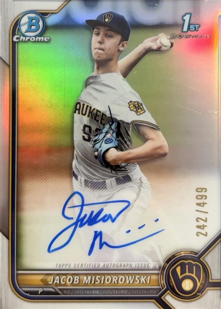 2022 Bowman Draft Chrome Autographs Jacob Misiorowski [Refractor] #CDA-JMI card