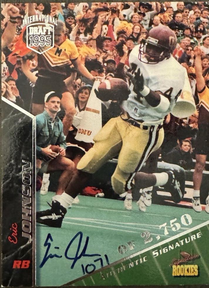 Eric Johnson #43 1995 Signature Rookies Autographs International Football