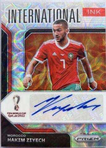 Hakim Ziyech Soccer Cards 2022 Panini Prizm World Cup International Ink Autograph