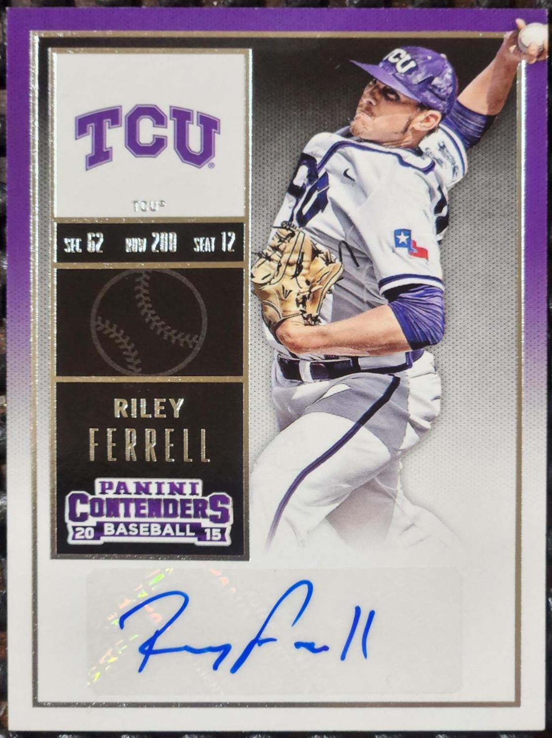 Riley Ferrell #23 Baseball Cards 2015 Panini Contenders College Ticket Autographs