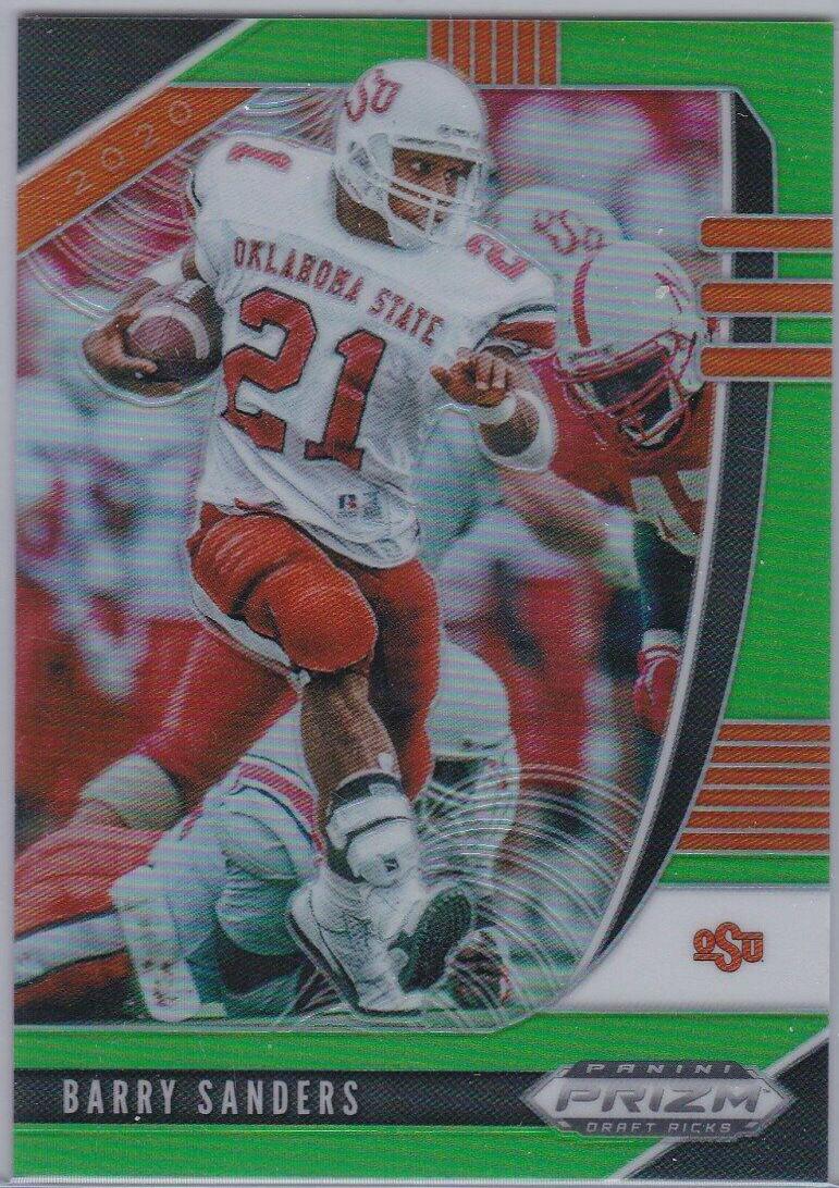 Barry Sanders [Neon Green Prizm] #11 Football Cards 2020 Panini Prizm Draft Picks