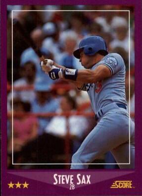 Steve Sax #35 Baseball Cards 1988 Score Glossy