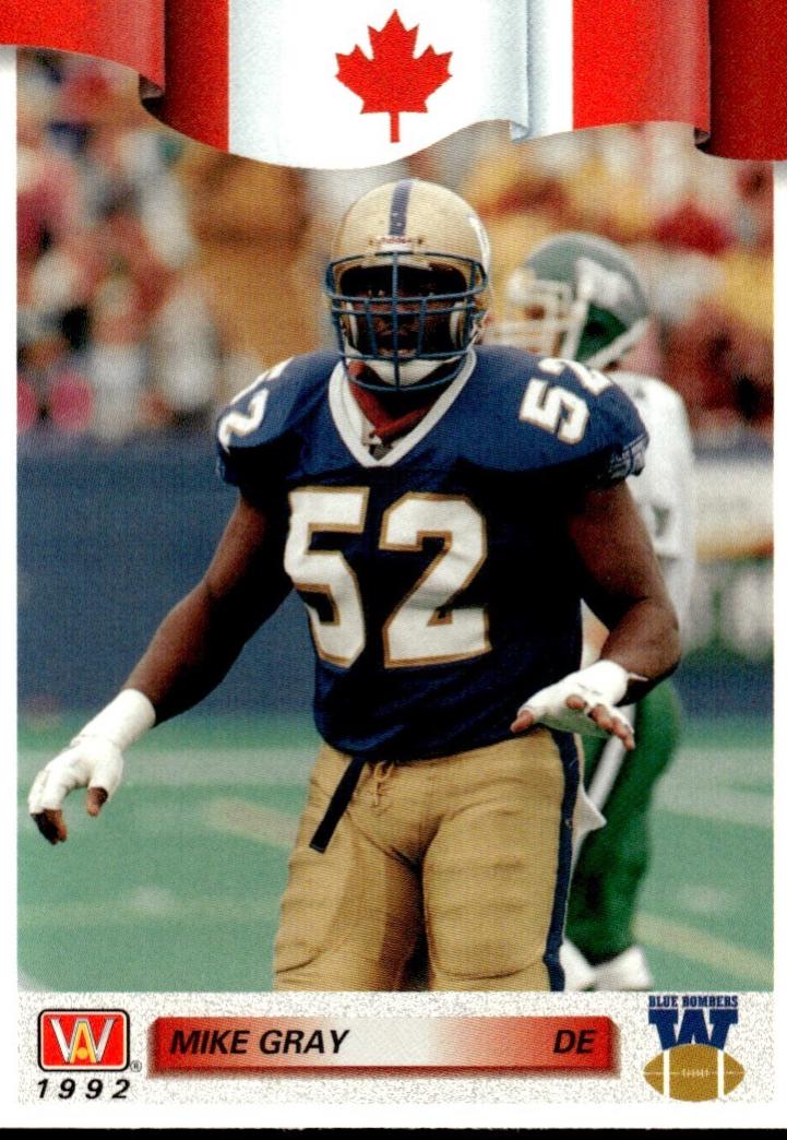 Mike Gray #117 1992 All World Cfl Football