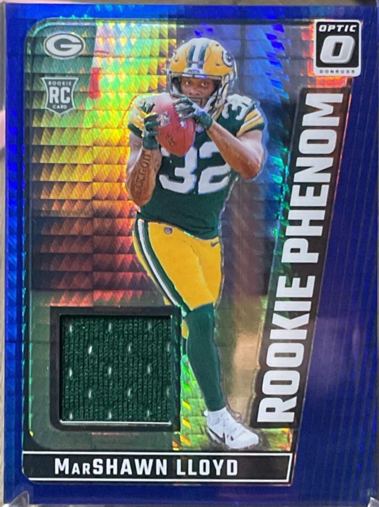 MarShawn Lloyd #RPB-MLD Football Cards 2024 Panini Donruss Optic Rookie Phenom Blue Hyper
