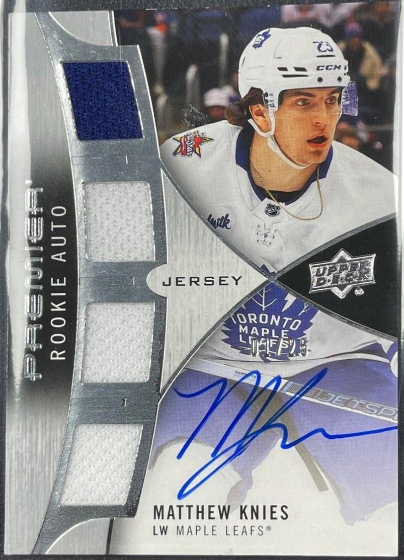 Matthew Knies #PRA-KN Hockey Cards 2023 Upper Deck Premier Rookie Auto Jersey