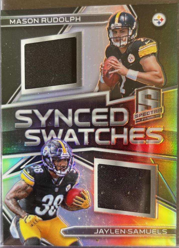 Mason Rudolph/Jaylen Samuels #5 Football Cards 2018 Panini Spectra Synced Swatches