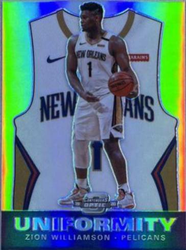 Zion Williamson #5 Basketball Cards 2019 Panini Contenders Optic Uniformity
