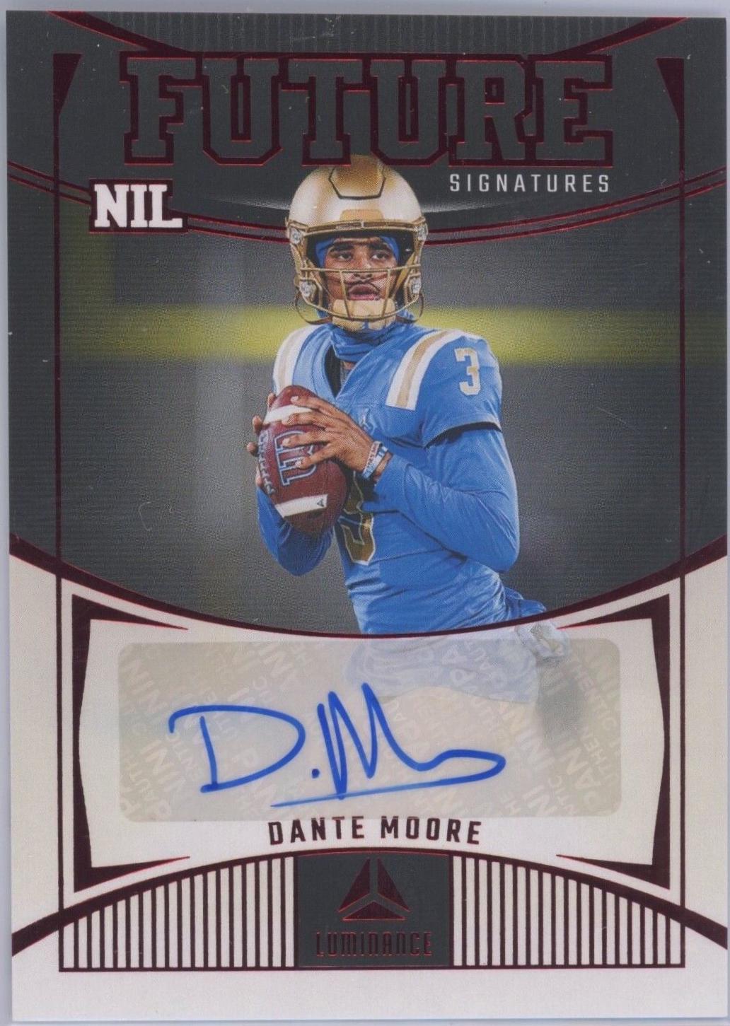 Dante Moore #FSN-DME Football Cards 2024 Panini Luminance Future Signature NIL