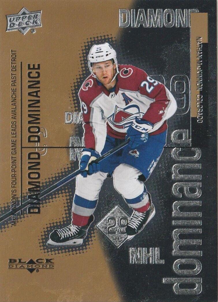 Nathan MacKinnon #DD-11 Hockey Cards 2022 Upper Deck Black Diamond Dominance