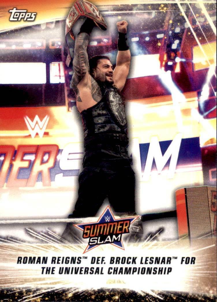 Roman Reigns def. Brock Lesnar for the Universal Championship #100 Wrestling Cards 2019 Topps WWE SummerSlam
