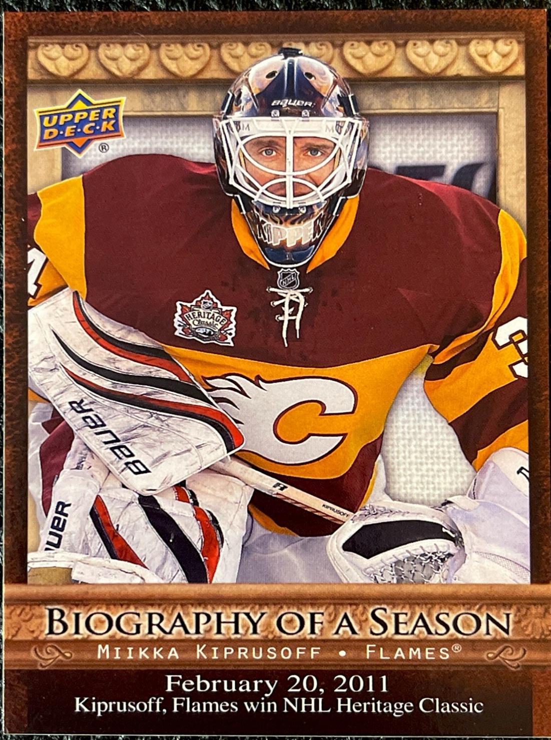 Miikka Kiprusoff #BOS26 2010-11 Upper Deck Hockey Biography of a Season