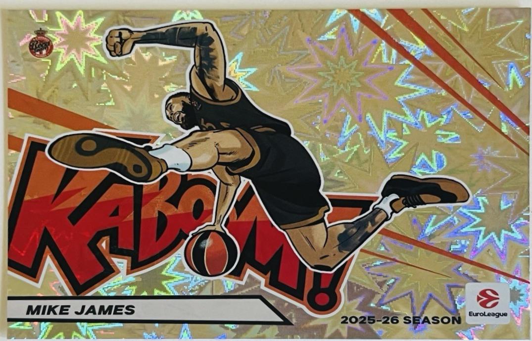 Mike James #35 2025 Panini Contenders Euroleague Kaboom Horizontal Basketball
