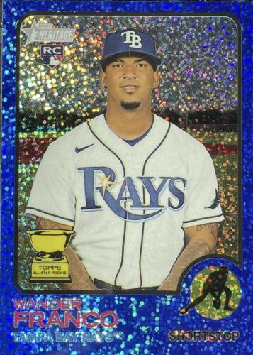 2022 Topps Heritage Wander Franco [Chrome Blue Sparkle] #347 card