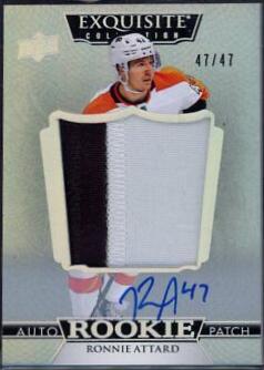 Ronnie Attard #EC-RA Hockey Cards 2022 Upper Deck The Cup Exquisite Rookie Auto Patch