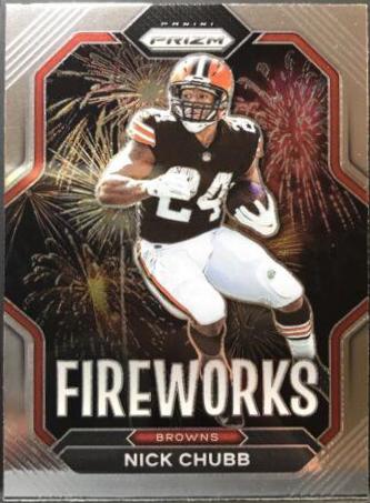 Nick Chubb #F-12 Football Cards 2022 Panini Prizm Fireworks