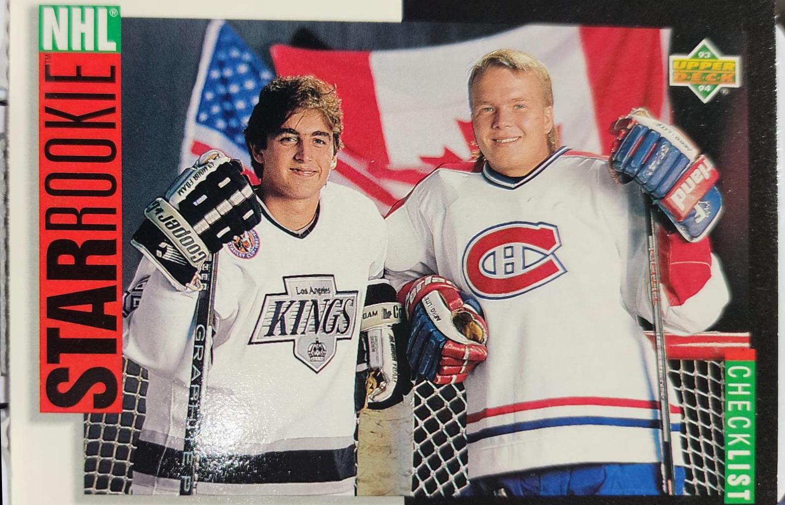 Star Rookie Checklist #236 Hockey Cards 1993 Upper Deck