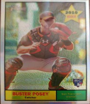 Buster Posey [Refractor] #C33 Baseball Cards 2010 Topps Heritage Chrome