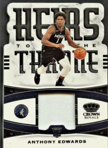 Anthony Edwards #HT-EDW Basketball Cards 2020 Panini Crown Royale Heirs to the Throne
