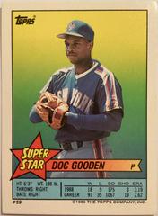 Doc Gooden #59 Baseball Cards 1989 Topps Stickercards Blank Back Prices