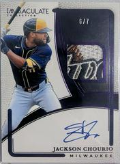 Jackson Chourio #5 Baseball Cards 2026 Panini Immaculate Patch Autograph Prices