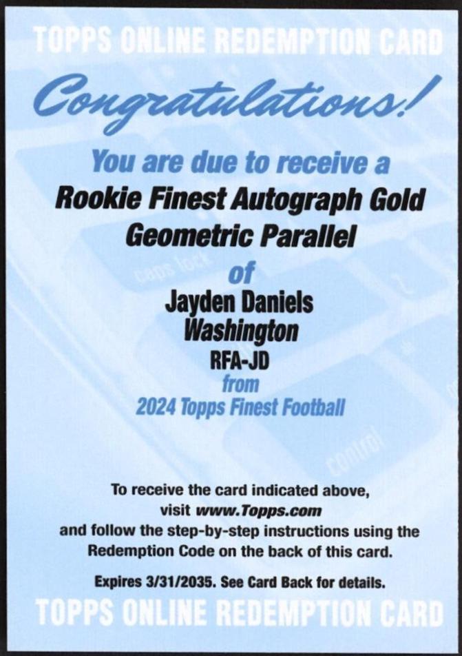 Jayden Daniels [Gold Geometric Refractor] #RFA-JD