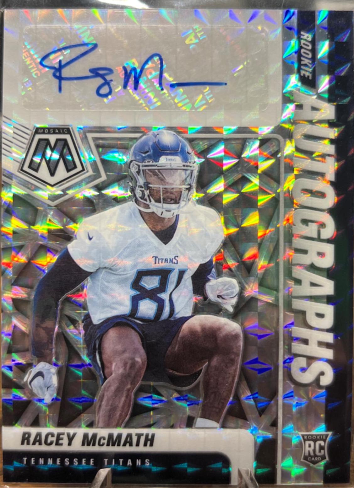 Racey McMath #RA-78 Football Cards 2021 Panini Mosaic Rookie Autographs