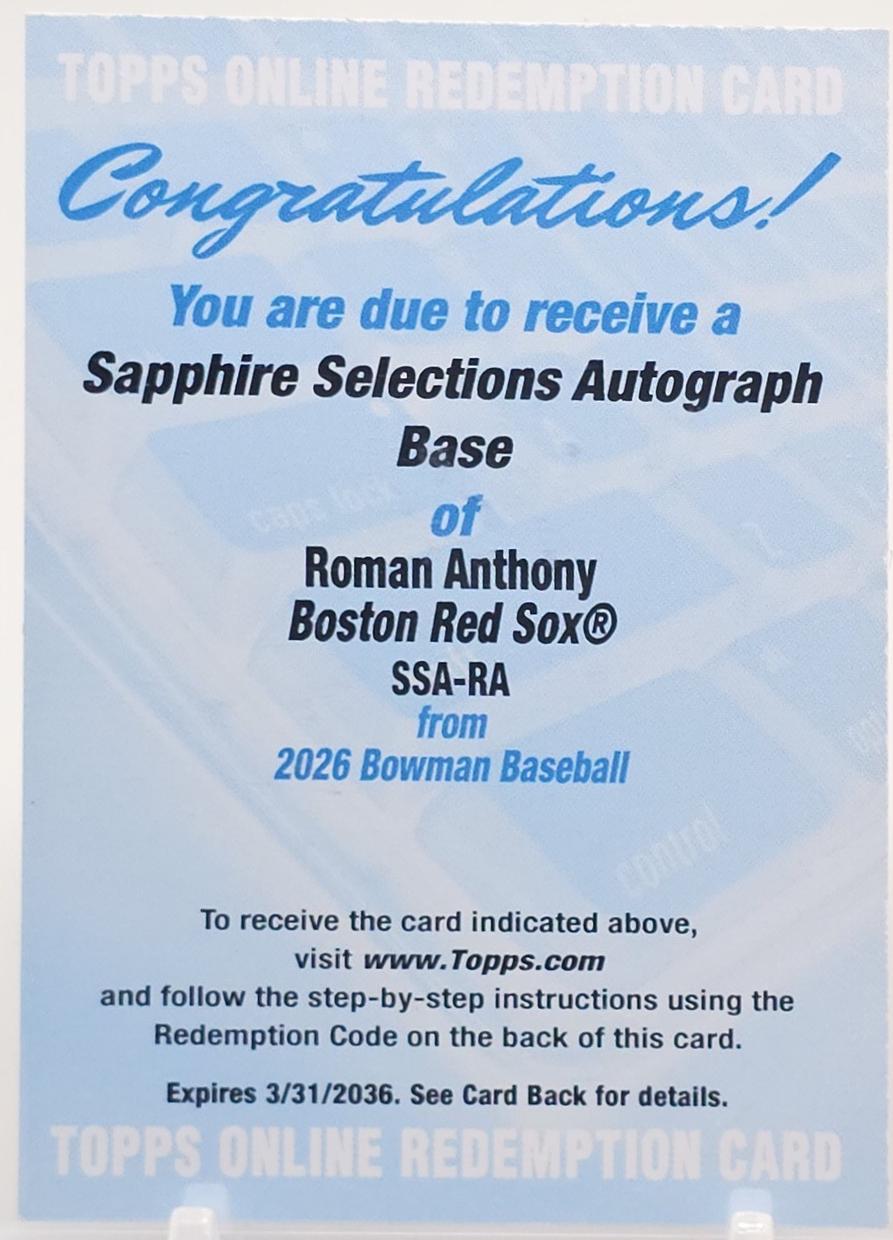 2026 Roman Anthony #SSA-RA