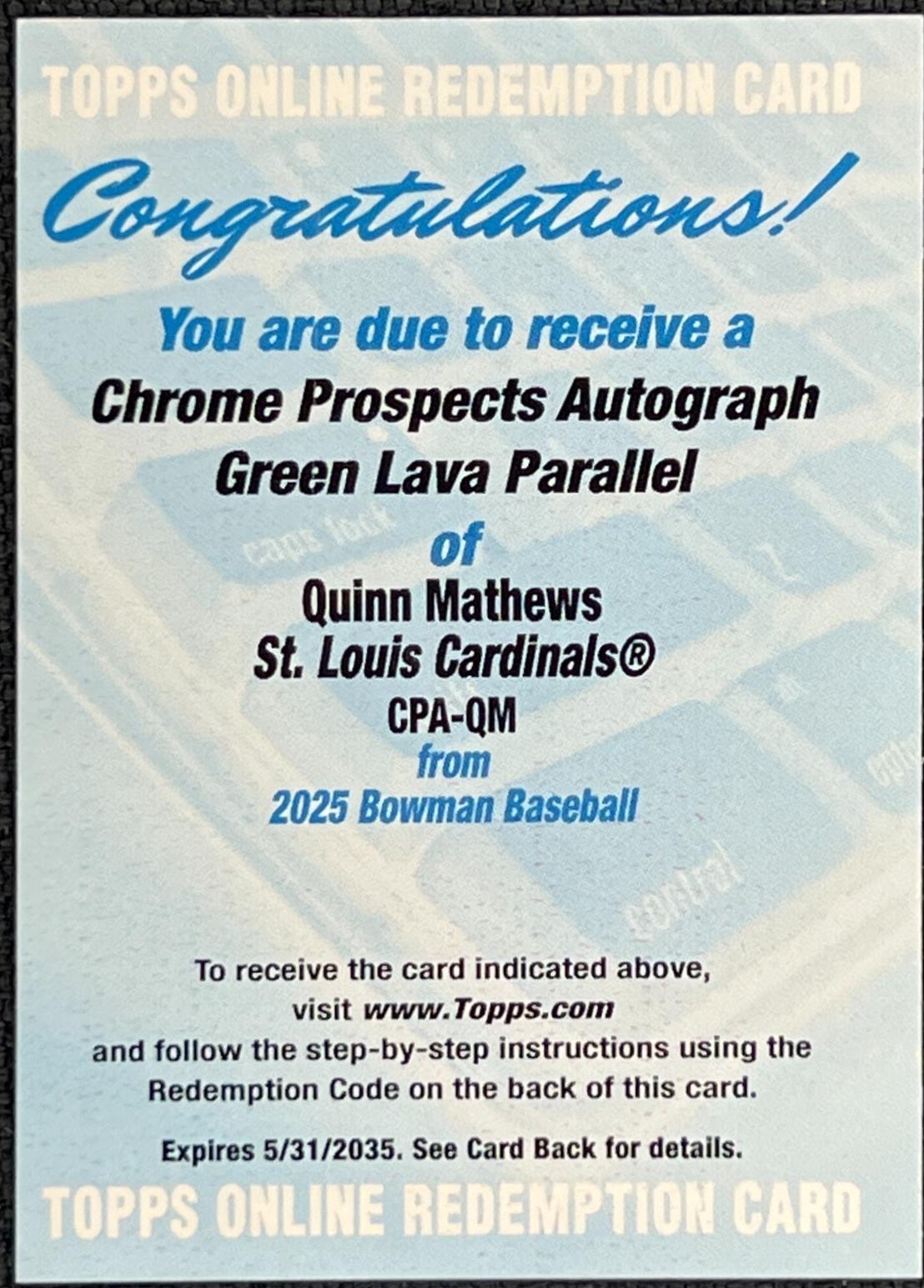 Quinn Mathews [Green Lava] #CPA-QM
