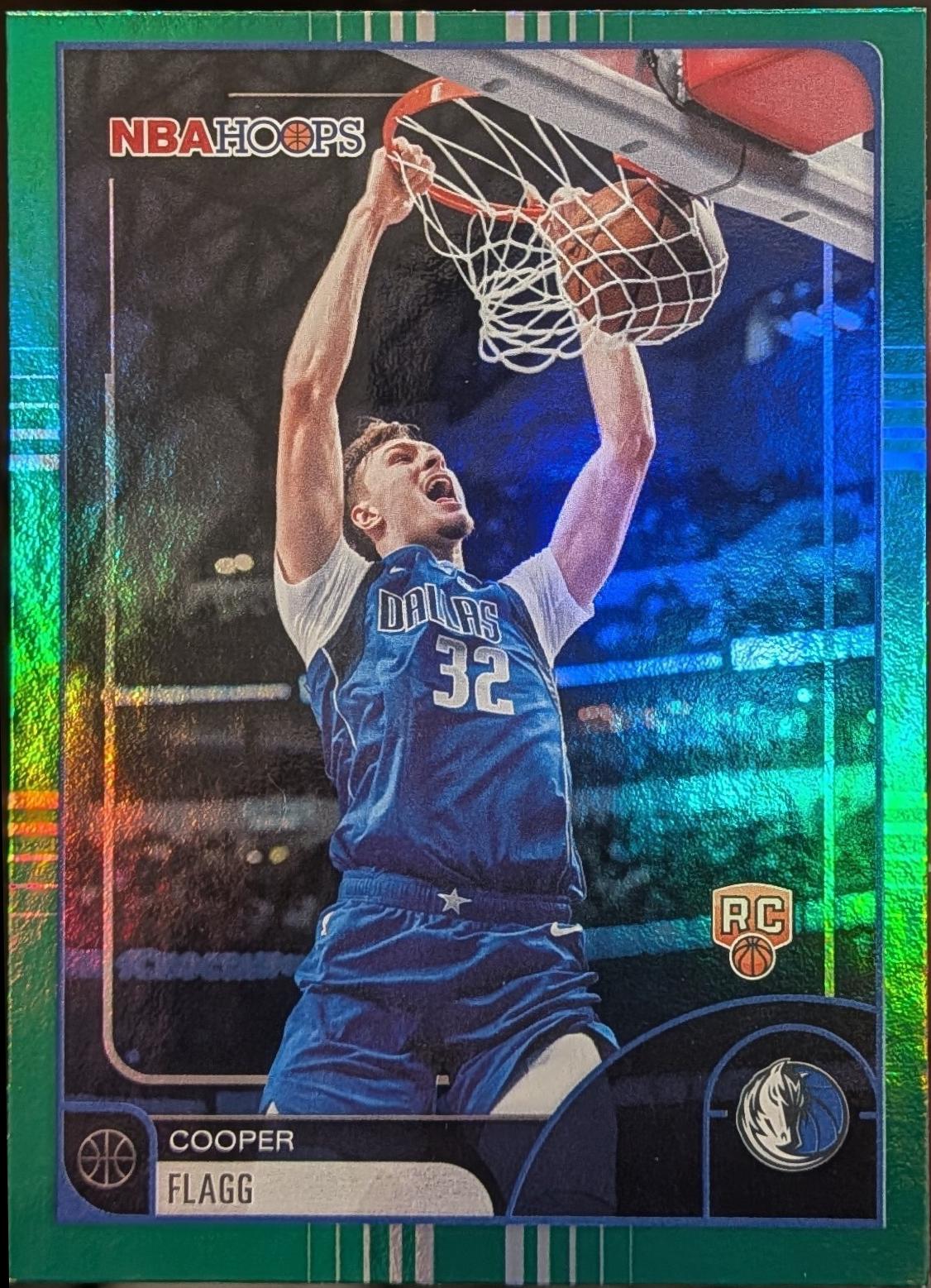 2025 Topps NBA Hoops Cooper Flagg [Rainbow Green Blue] #35 card
