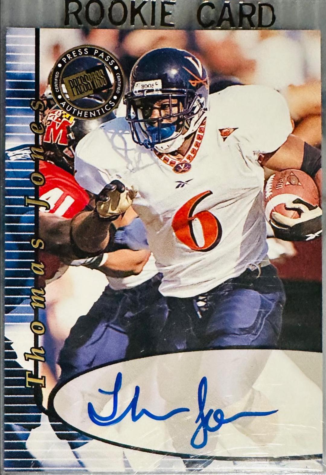 Thomas Jones Football Cards 2000 Press Pass Autograph