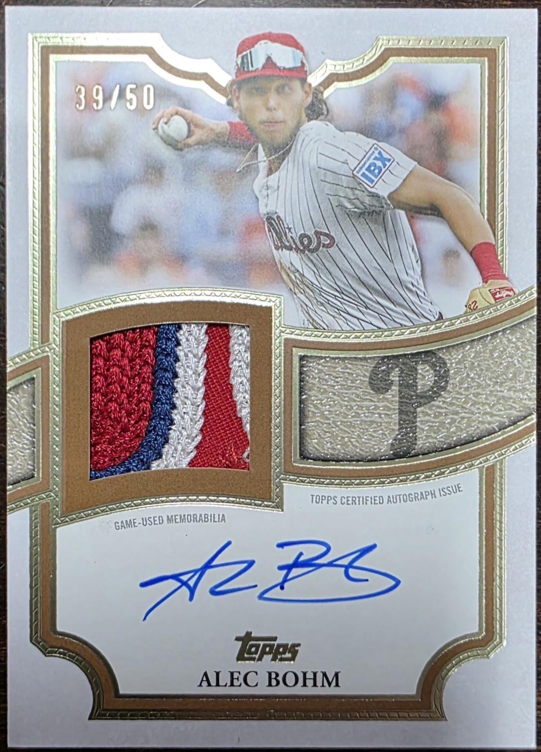 Alec Bohm #TFAP-ABO 2026 Topps Flagship Autographed Patch Baseball