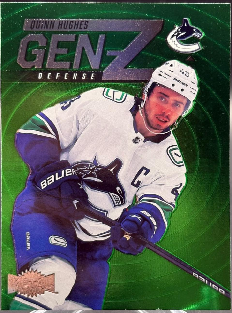 Quinn Hughes #GZ-17 Hockey Cards 2024 SkyBox Metal Universe Gen Z